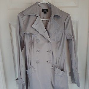 Grey Satin Trench Coat